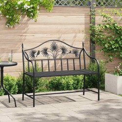Banc de jardin Noir 104 x 52,5 x 89 cm Acier 521148521148