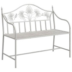 Banc de jardin Blanc antique 104 x 52,5 x 89 cm Acier 521149521149