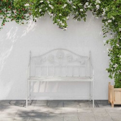 Banc de jardin Blanc antique 104 x 52,5 x 89 cm Acier 521149521149