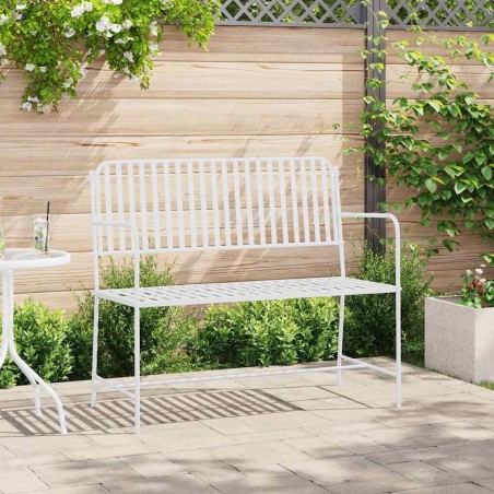 Banc de jardin Blanc Uni 103,5 x 51,5 x 90 cm Acier 521155521155