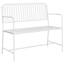 Banc de jardin Blanc Uni 103,5 x 51,5 x 90 cm Acier 521155521155