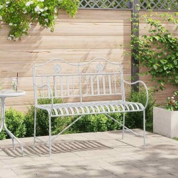 Banc de jardin Blanc antique 103,5 x 59 x 89 cm Acier 521156521156