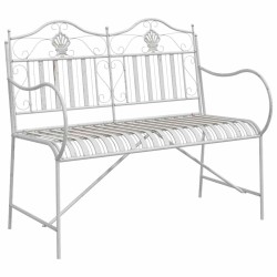 Banc de jardin Blanc antique 103,5 x 59 x 89 cm Acier 521156521156