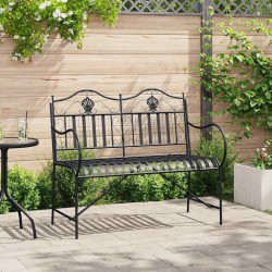 Banc de jardin Noir 103,5 x 59 x 89 cm Acier 521158521158