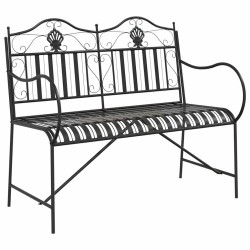 Banc de jardin Noir 103,5 x 59 x 89 cm Acier 521158521158