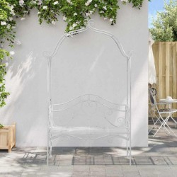 Banc de jardin Blanc antique 121 x 48 x 200 cm Acier 521159521159