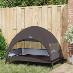 Lit surélevé pour chien Marron 127 x 81 x 108 cm Tissu et acier 521175521175