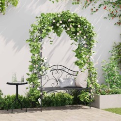 Banc de jardin Noir 121 x 48 x 200 cm Acier 521224521224