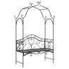 Banc de jardin Noir 121 x 48 x 200 cm Acier 521224521224