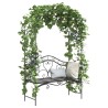 Banc de jardin Noir 121 x 48 x 200 cm Acier 521224521224