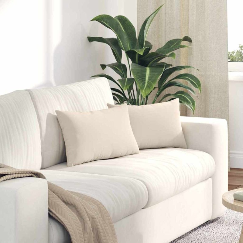 Coussins de canapé 2 pcs Beige 50 x 30 cm tissu 521337521337
