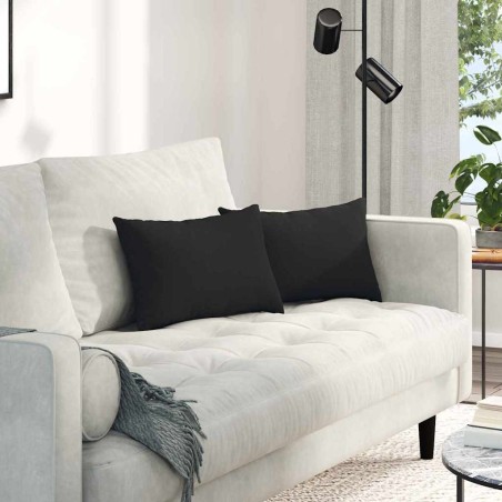 Coussins de canapé 2 pcs Noir 50 x 30 cm tissu 521342521342