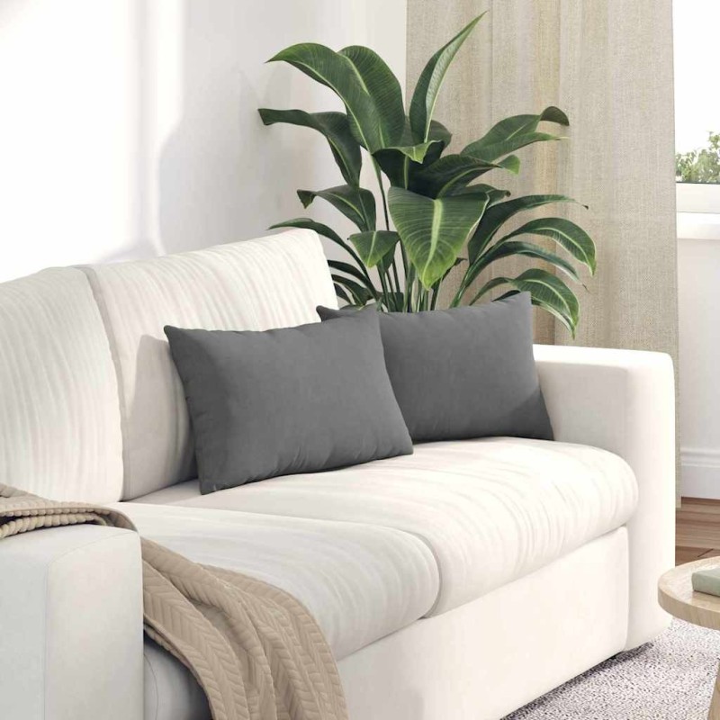 Coussins de canapé 2 pcs Gris foncé 50 x 30 cm tissu 521343521343