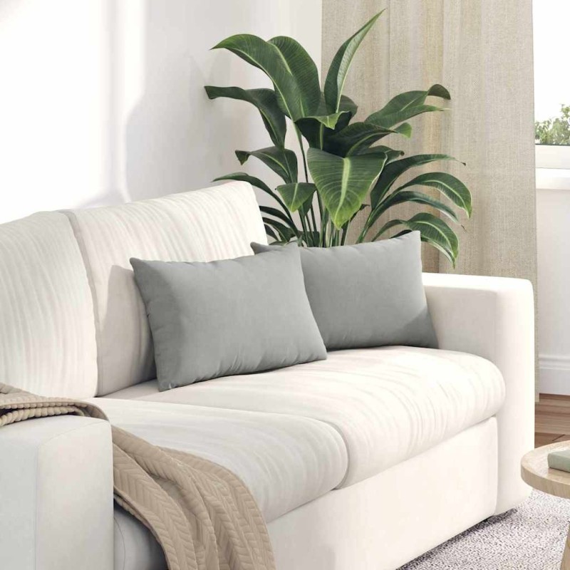 Coussins de canapé 2 pcs Gris clair 50 x 30 cm tissu 521344521344