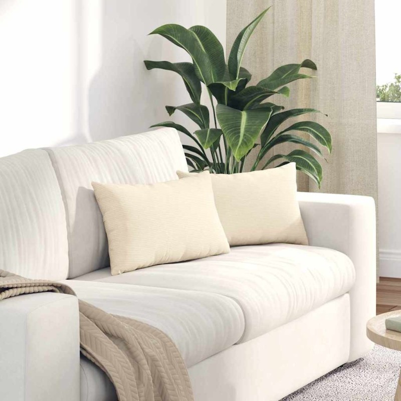 Coussins de canapé 2 pcs Crème 50 x 30 cm 521345521345