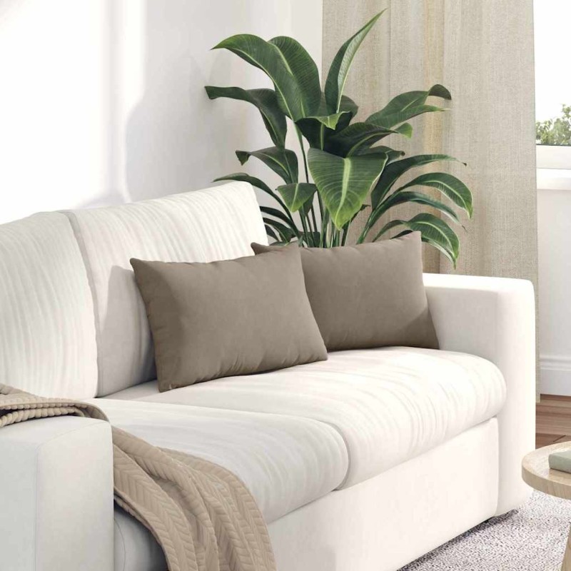 Coussins de canapé 2 pcs Taupe 50 x 30 cm tissu 521348521348