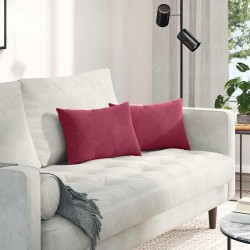Coussins de canapé 2 pcs Rouge bordeaux 50 x 30 cm 521349521349