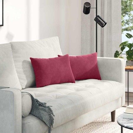 Coussins de canapé 2 pcs Rouge bordeaux 50 x 30 cm 521349521349