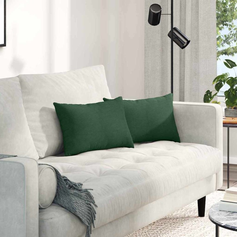 Coussins de canapé 2 pcs Vert foncé 50 x 30 cm 521350521350