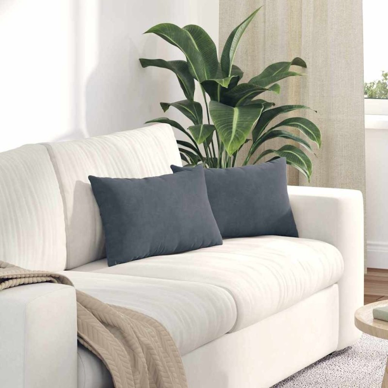 Coussins de canapé 2 pcs Gris foncé 50 x 30 cm 521354521354