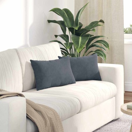 Coussins de canapé 2 pcs Gris foncé 50 x 30 cm 521354521354