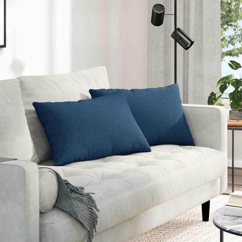 Coussins de canapé 2 pcs Bleu 60 x 40 cm tissu 521391521391