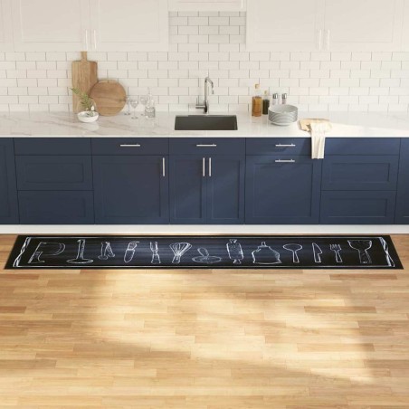 Tapis de Cuisine Noir 300 x 60 cm Velours 521396521396