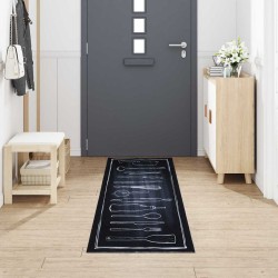 Tapis de Cuisine Noir 300 x 60 cm Velours 521396521396