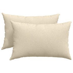 Coussins de canapé 2 pcs Crème 60 x 40 cm tissu 521404521404