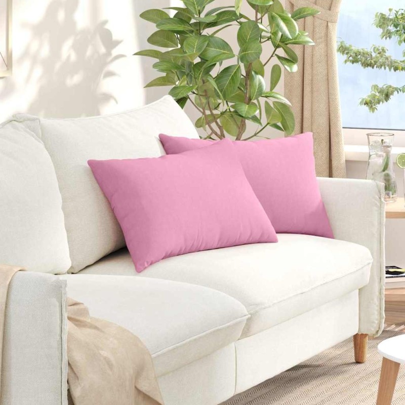 Coussins de canapé 2 pcs Rose 60 x 40 cm tissu 521408521408