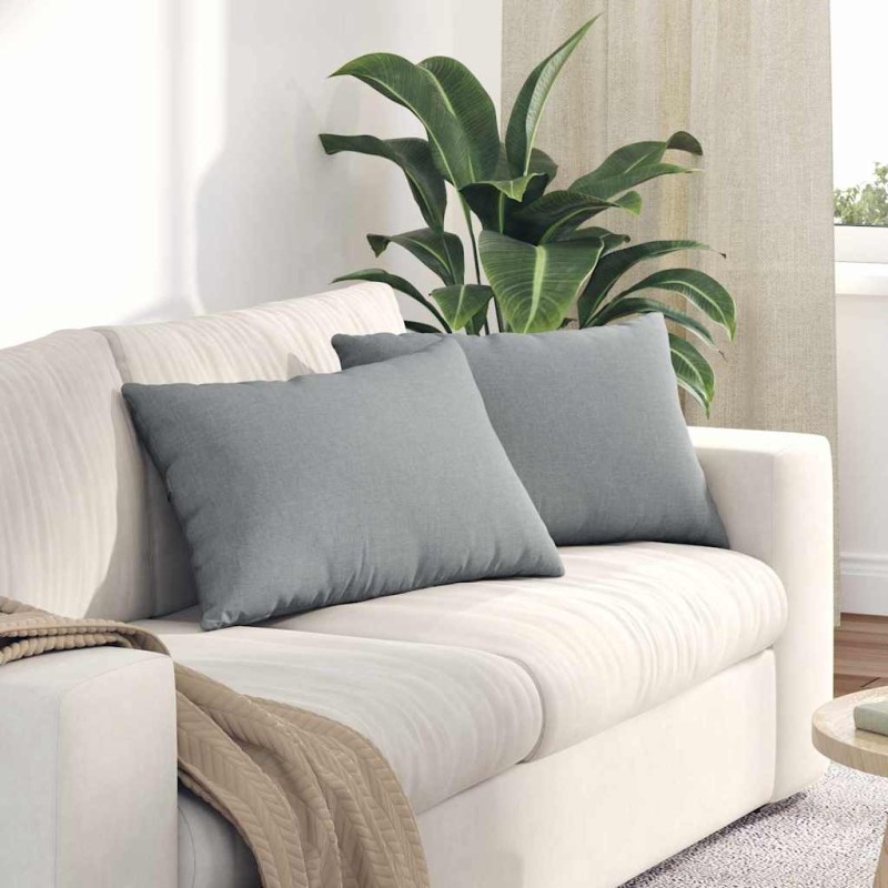 Coussins de canapé 2 pcs Gris clair 60 x 40 cm tissu 521411521411