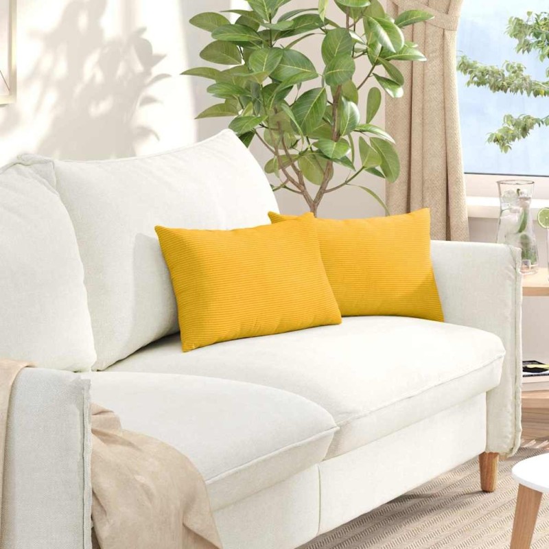 Coussins de canapé 2 pcs Jaune clair 50 x 30 cm 521412521412