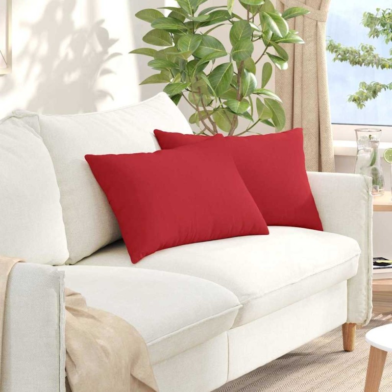 Coussins de canapé 2 pcs Rouge 60 x 40 cm tissu 521415521415