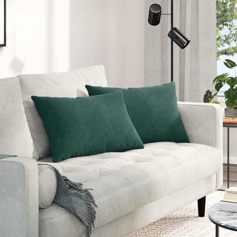 Coussins de canapé 2 pcs Vert foncé 60 x 40 cm 521416521416