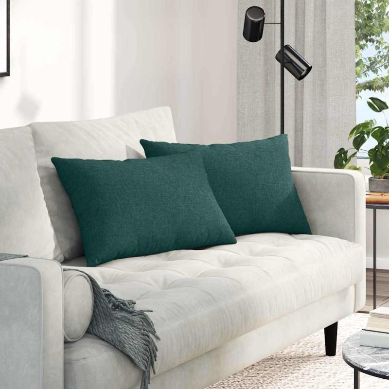 Coussins de canapé 2 pcs Vert foncé 60 x 40 cm tissu 521417521417