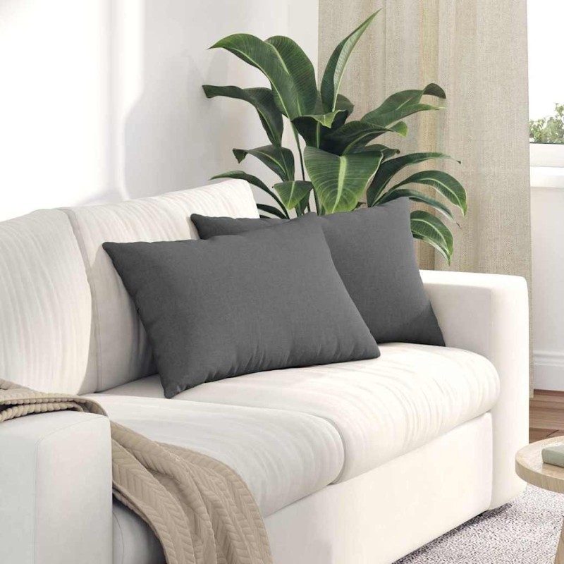 Coussins de canapé 2 pcs Gris foncé 60 x 40 cm tissu 521418521418