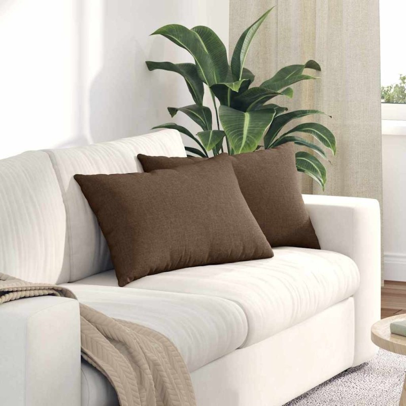 Coussins de canapé 2 pcs Marron 60 x 40 cm tissu 521419521419