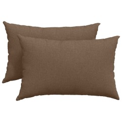 Coussins de canapé 2 pcs Marron 60 x 40 cm tissu 521419521419
