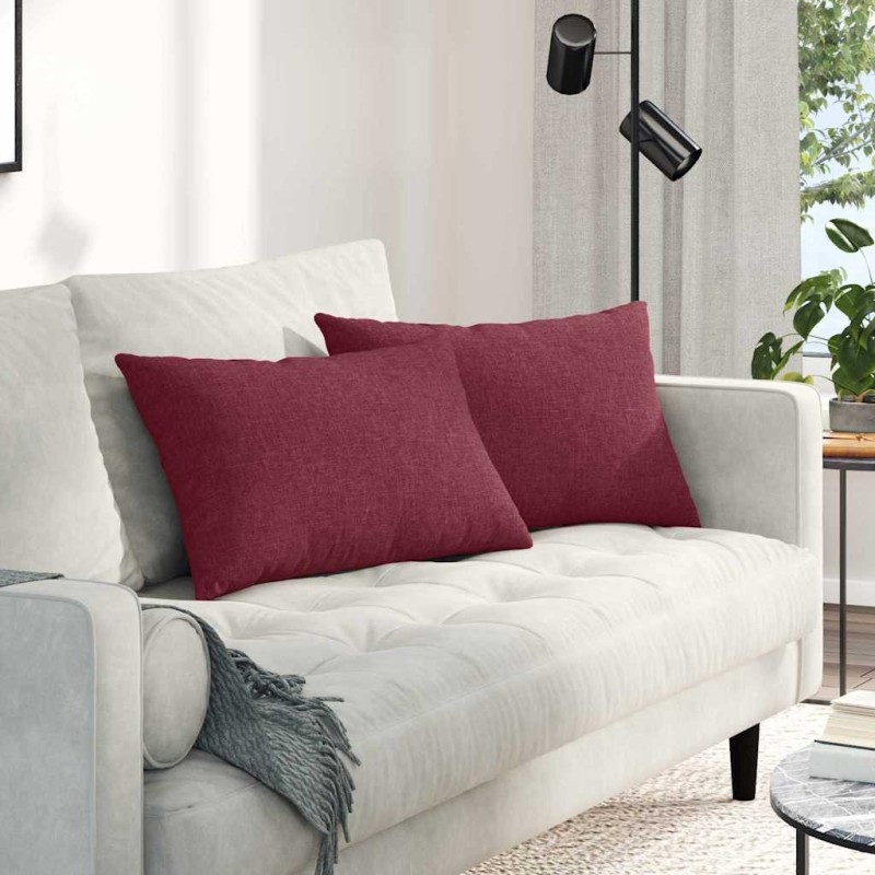 Coussins de canapé 2 pcs Bordeaux 60 x 40 cm tissu 521420521420
