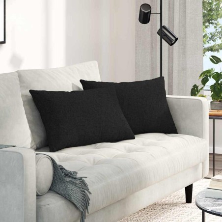 Coussins de canapé 2 pcs Noir 60 x 40 cm tissu 521421521421