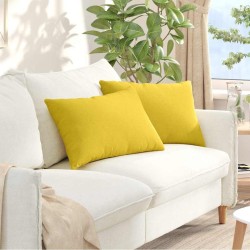 Coussins de canapé 2 pcs Jaune clair 60 x 40 cm tissu 521422521422