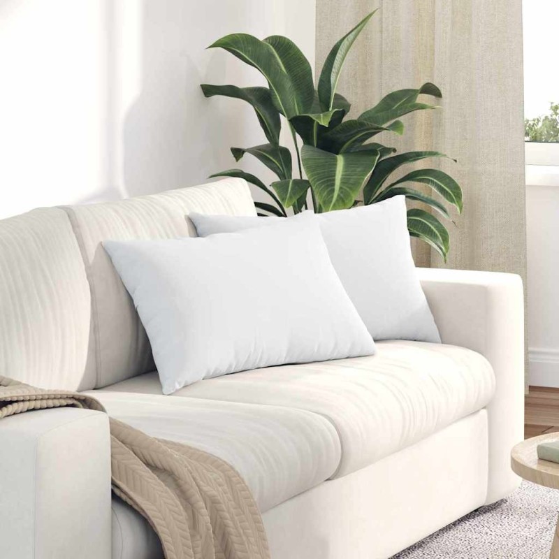 Coussins de canapé 2 pcs Blanc 60 x 40 cm tissu 521424521424