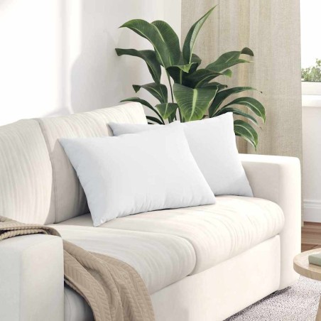Coussins de canapé 2 pcs Blanc 60 x 40 cm tissu 521424521424