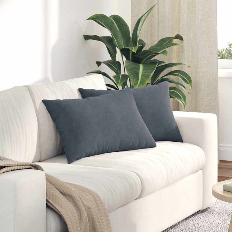 Coussins de canapé 2 pcs Gris foncé 60 x 40 cm 521426521426