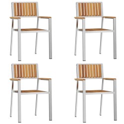 Chaise de jardin 4 pcs Marron Bois d'Acacia Massif 521478521478