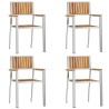Chaise de jardin 4 pcs Marron Bois d'Acacia Massif 521478521478