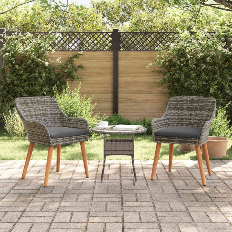 Chaise de jardin 2 pcs Gris 62,5 x 55 x 82 cm polyrotin 521502521502
