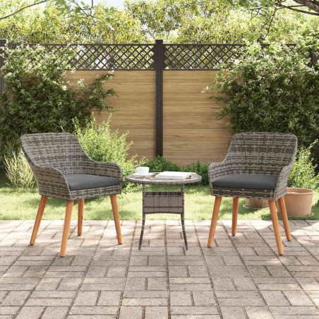 Chaise de jardin 2 pcs Gris 62,5 x 55 x 82 cm polyrotin 521502521502