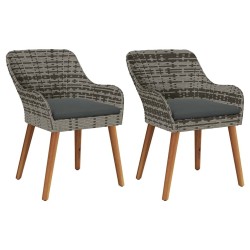 Chaise de jardin 2 pcs Gris 62,5 x 55 x 82 cm polyrotin 521502521502