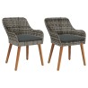 Chaise de jardin 2 pcs Gris 62,5 x 55 x 82 cm polyrotin 521502521502